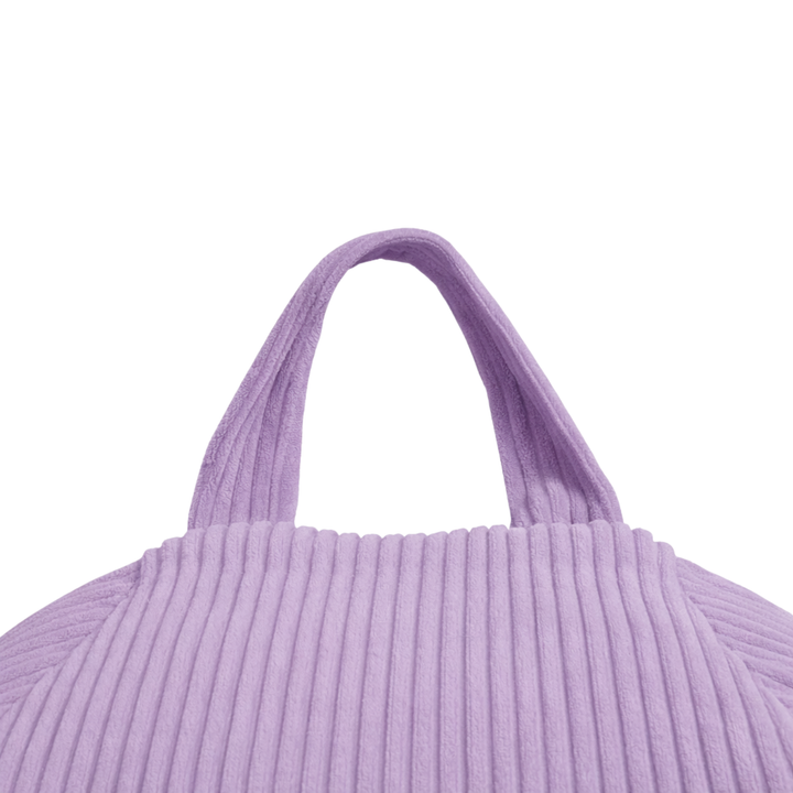 Pouf poire déhoussable en velours côtelé, vue sur la poignée