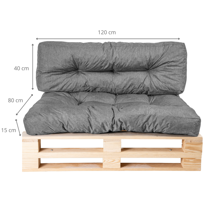 Set cuscini per pallet seduta/schienale