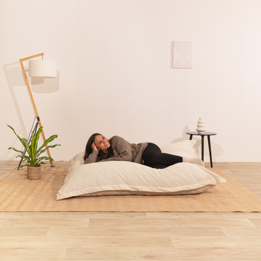 Pouf in velluto a coste sfoderabile - 140x180 cm