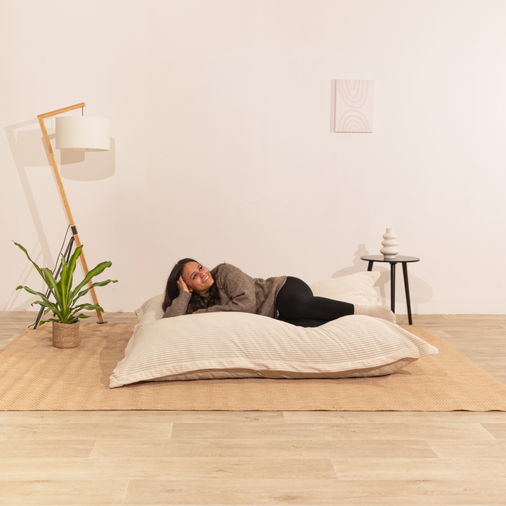 Pouf in velluto a coste sfoderabile - 140x180 cm
