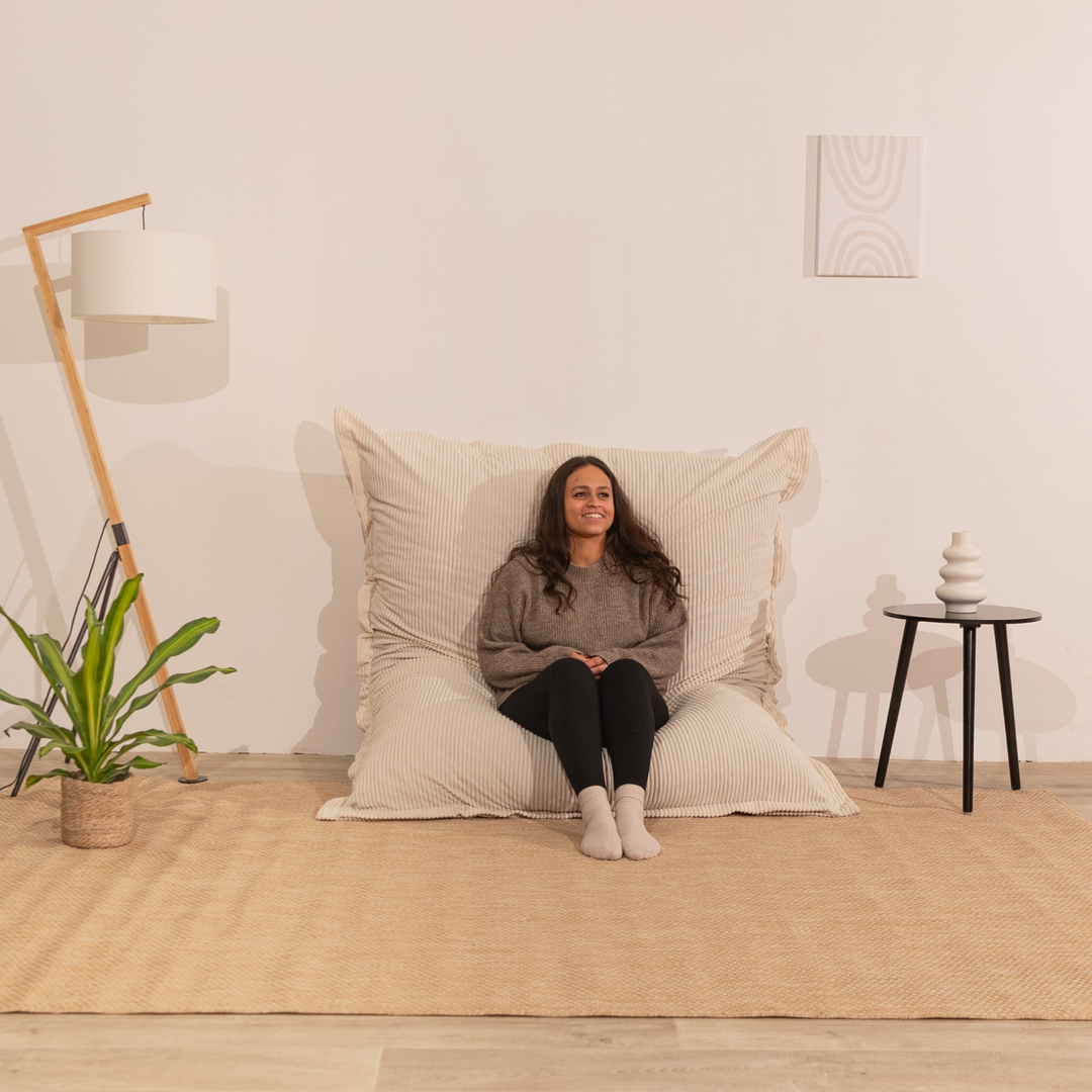 Pouf in velluto a coste sfoderabile - 140x180 cm