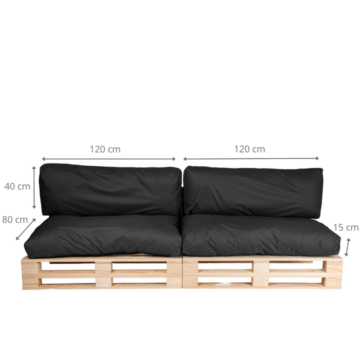Cuscini per pallet sfoderabili e impermeabili - SET DA 2