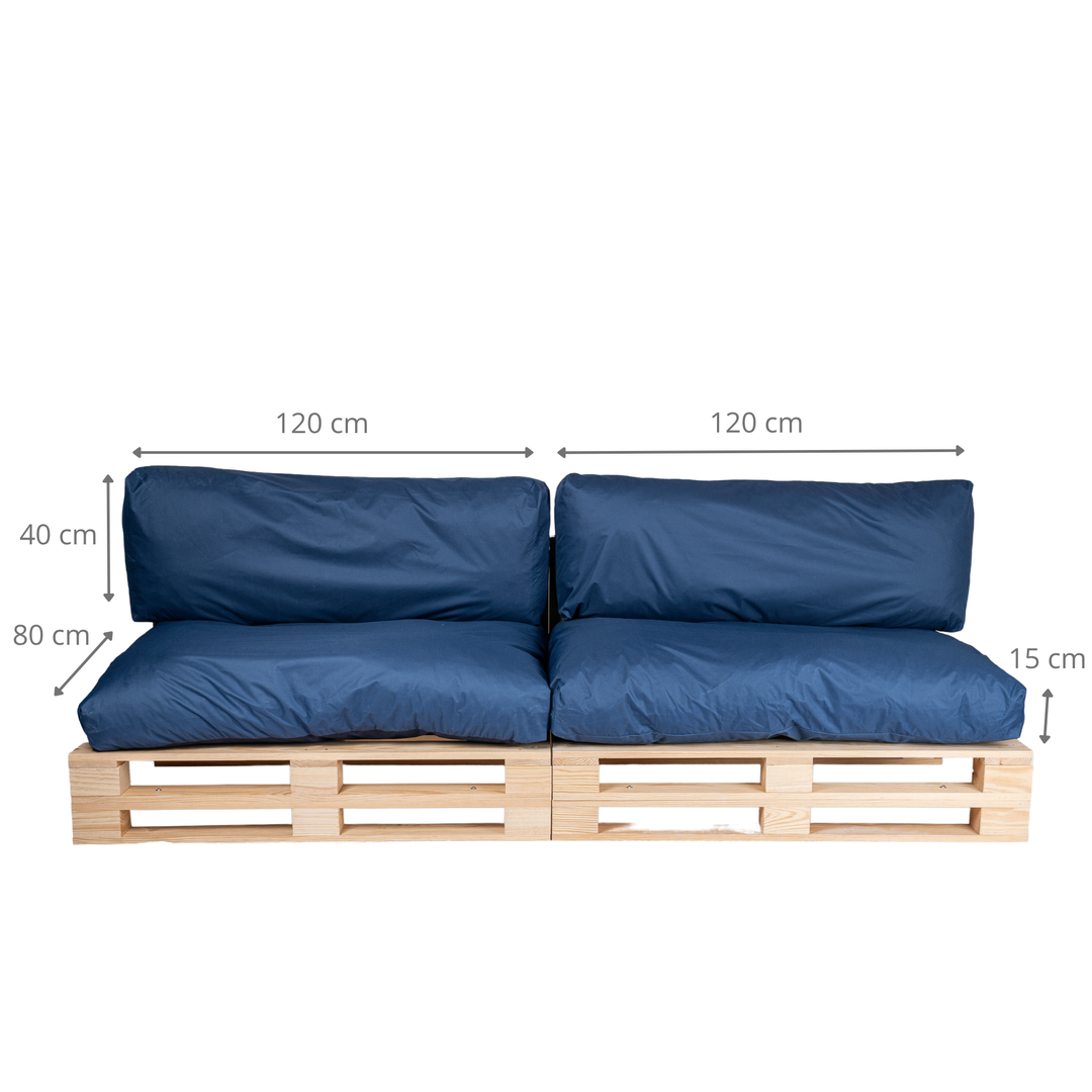 Cuscini per pallet sfoderabili e impermeabili - SET DA 2