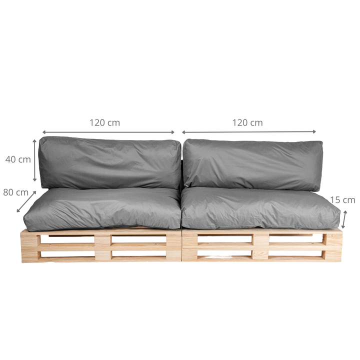 Cuscini per pallet sfoderabili e impermeabili - SET DA 2