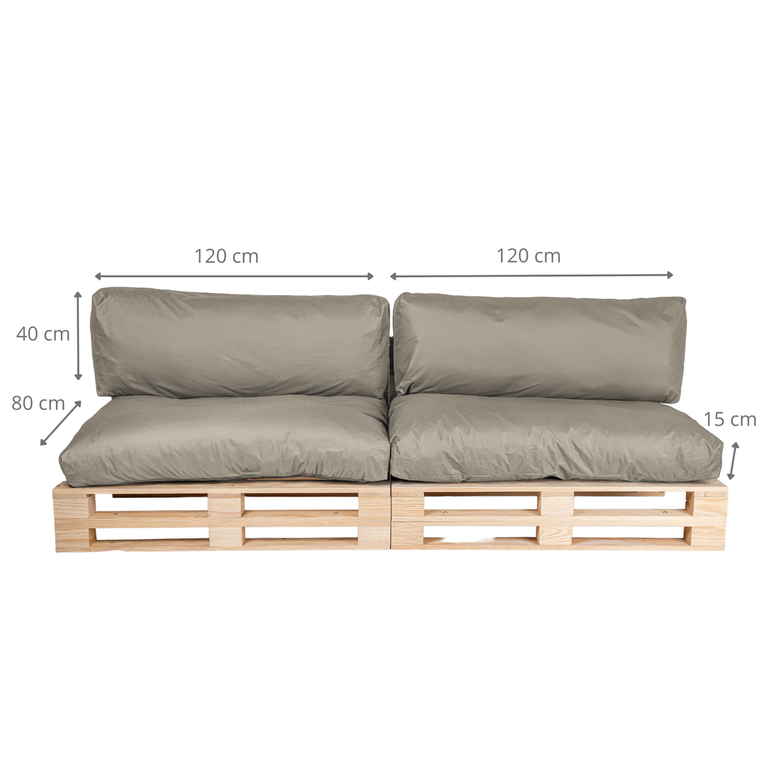 Cuscini per pallet sfoderabili e impermeabili - SET DA 2
