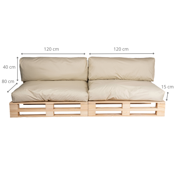 Cuscini per pallet sfoderabili e impermeabili - SET DA 2