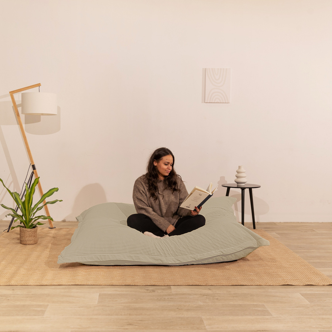 Pouf in velluto a coste sfoderabile - 140x180 cm