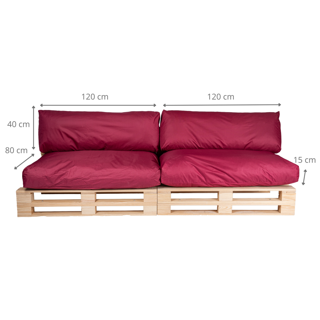 Cuscini per pallet sfoderabili e impermeabili - SET DA 2