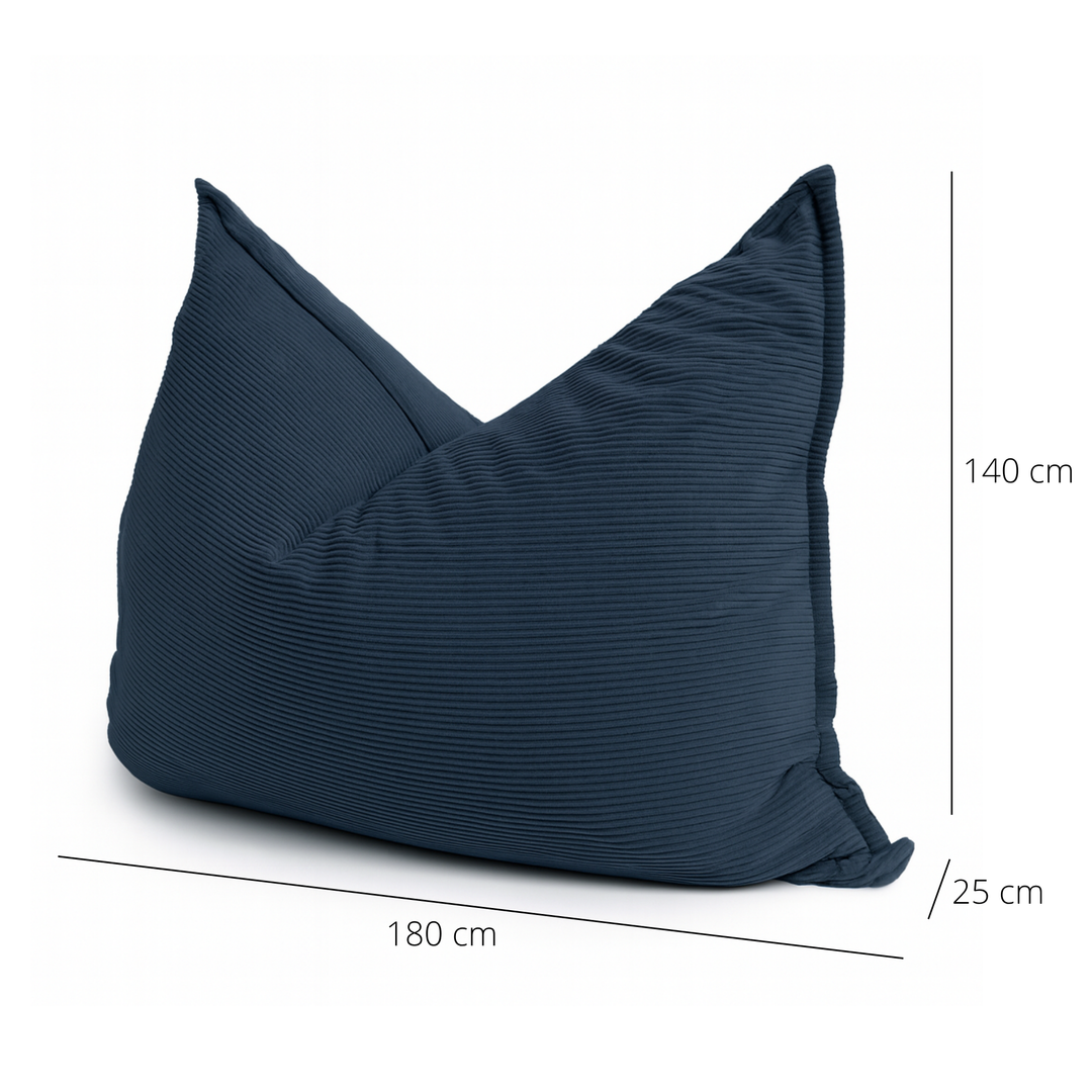 Pouf in velluto a coste sfoderabile - 140x180 cm