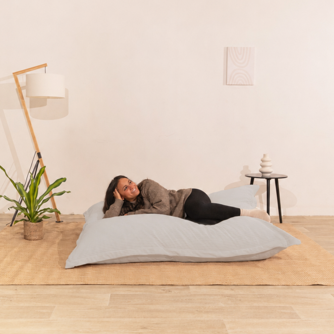Pouf in velluto a coste sfoderabile - 140x180 cm