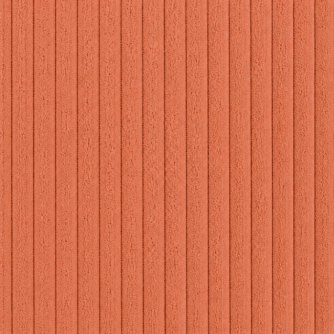 Détail du tissu velours côtelé du pouf poire déhoussable, relief des côtes.