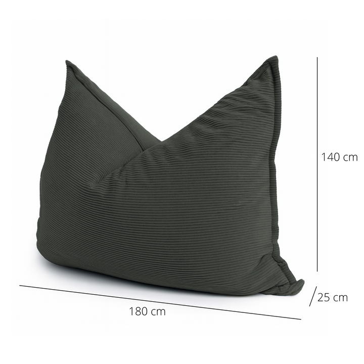 Pouf in velluto a coste sfoderabile - 140x180 cm