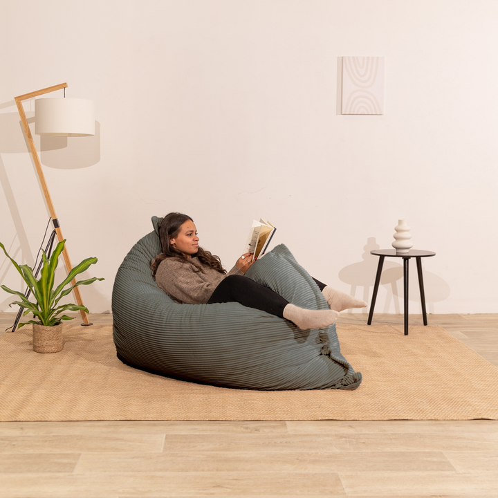 Pouf in velluto a coste sfoderabile - 140x180 cm