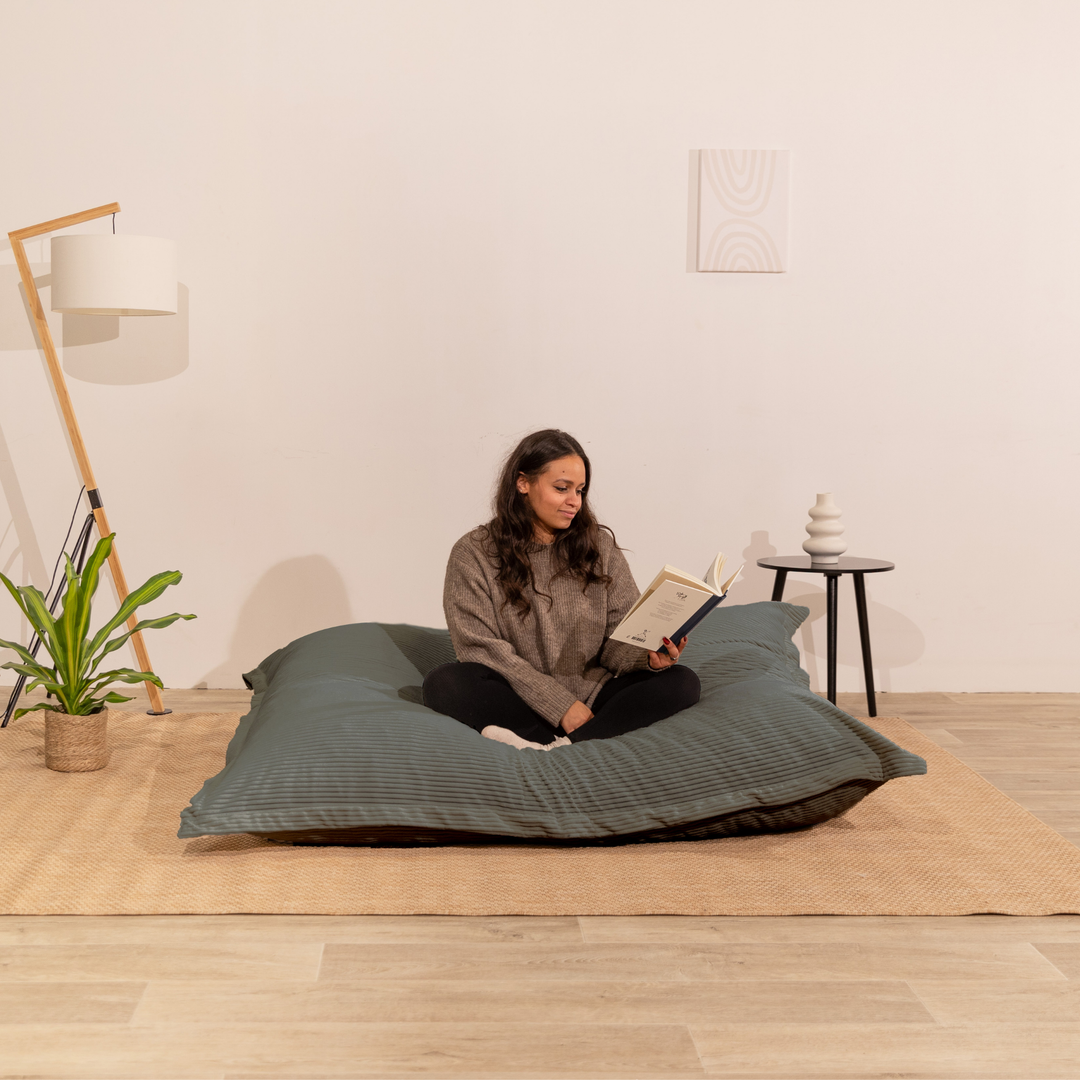 Pouf in velluto a coste sfoderabile - 140x180 cm