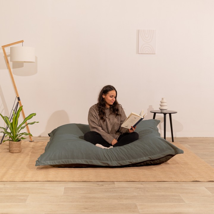 Pouf in velluto a coste sfoderabile - 140x180 cm