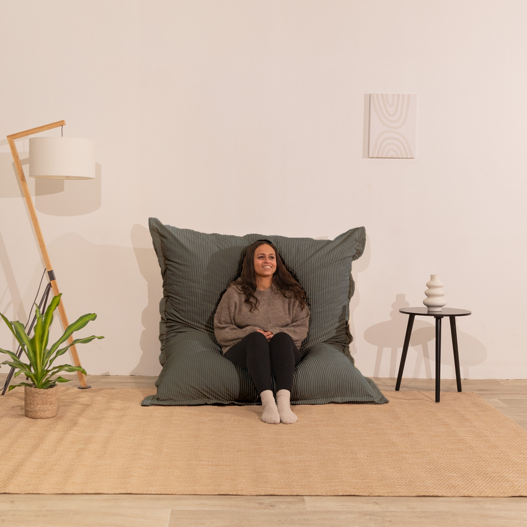 Pouf in velluto a coste sfoderabile - 140x180 cm