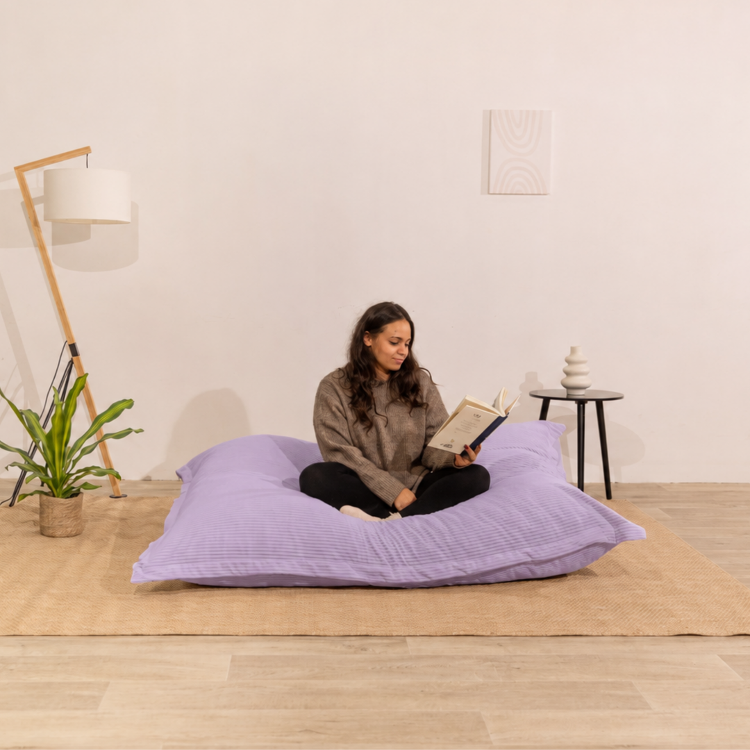 Pouf in velluto a coste sfoderabile - 140x180 cm