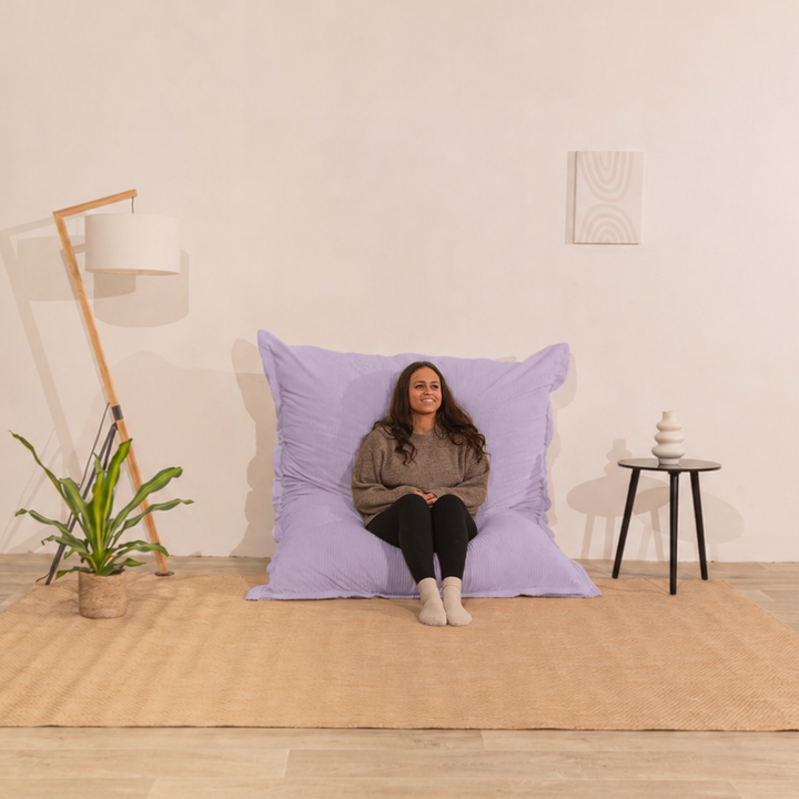 Pouf in velluto a coste sfoderabile - 140x180 cm