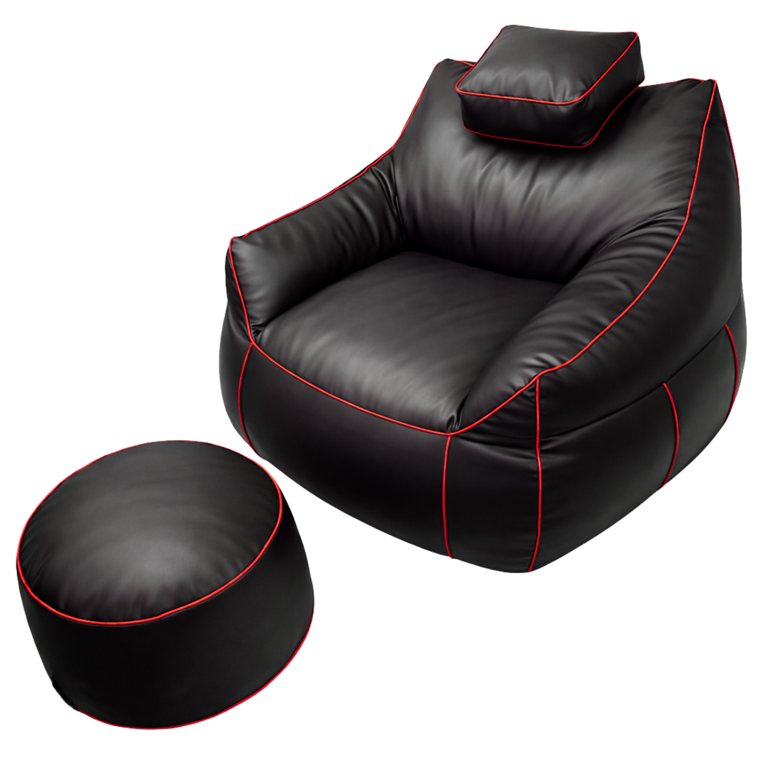 Pouf da gaming in similpelle - 100x110 cm + poggiapiedi