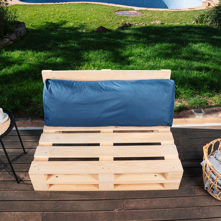 Cuscino per Pallet Sfoderabile Impermeabile - Schienale 120x40 Cm