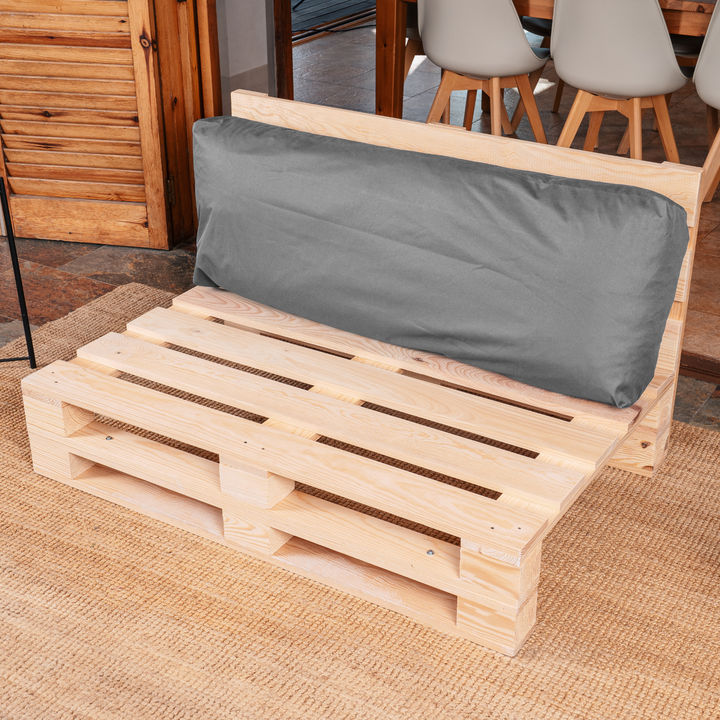Cuscino per Pallet Sfoderabile Impermeabile - Schienale 120x40 Cm