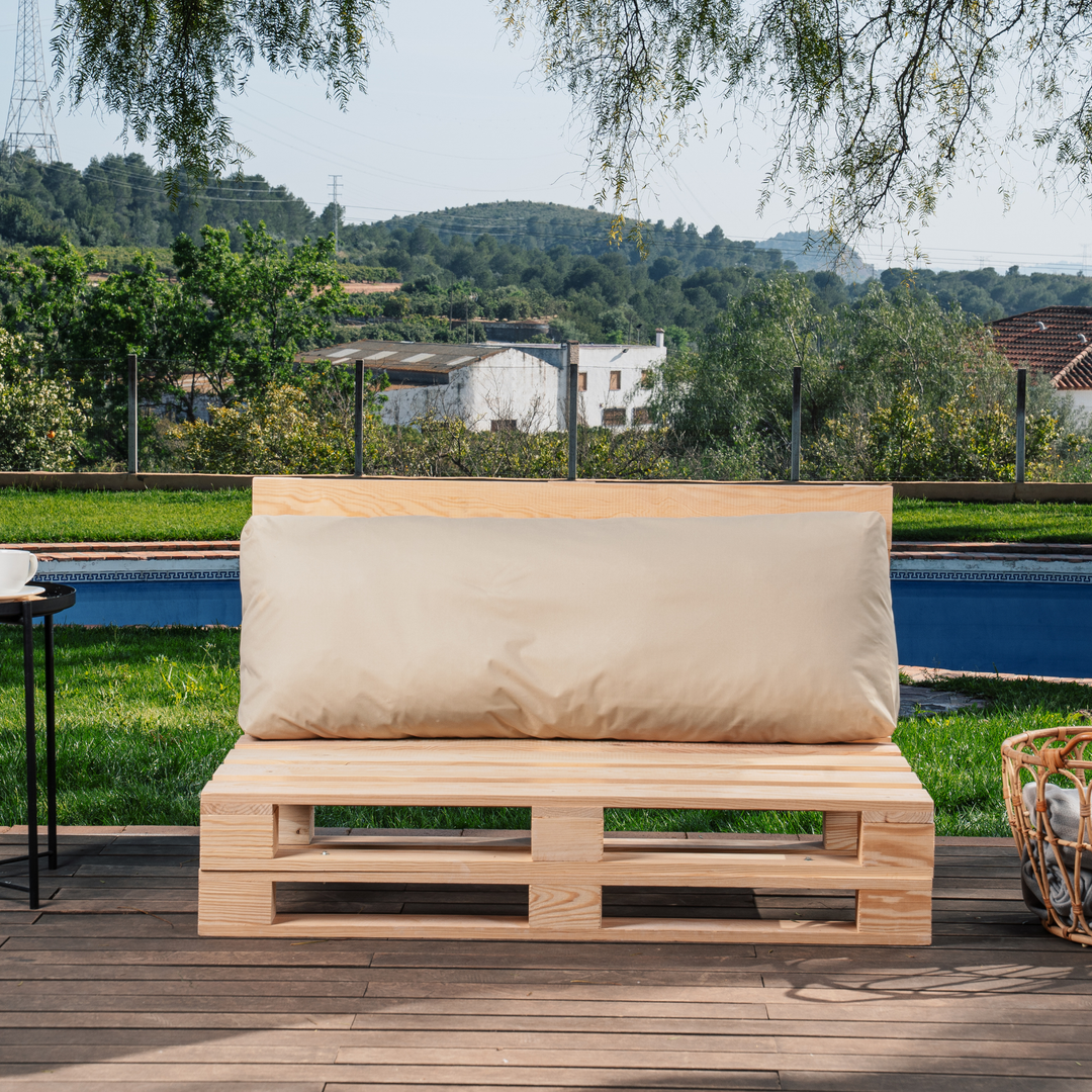 Cuscino per Pallet Sfoderabile Impermeabile - Schienale 120x40 Cm