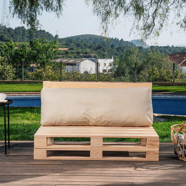 Cuscino per Pallet Sfoderabile Impermeabile - Schienale 120x40 Cm