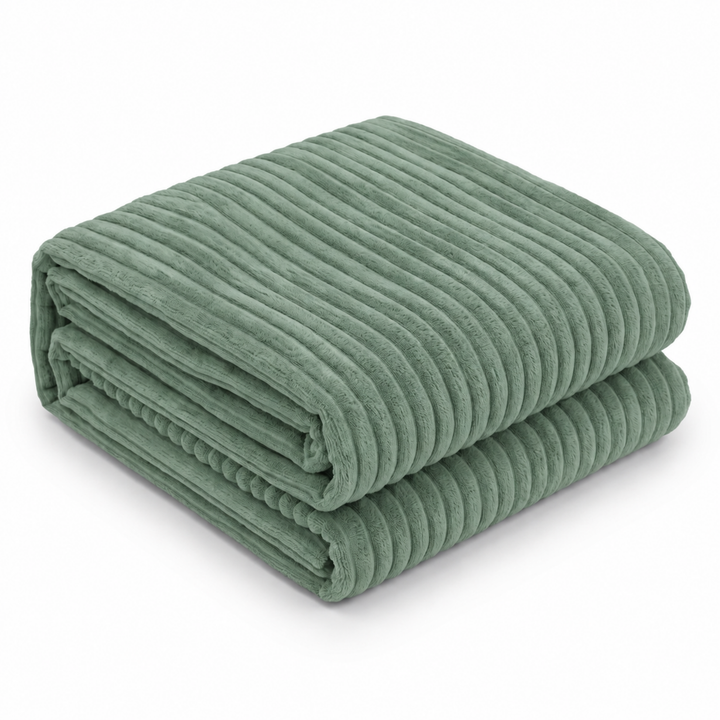 Housse de pouf XXL en velours côtelé vert forêt, 110×100 cm.
