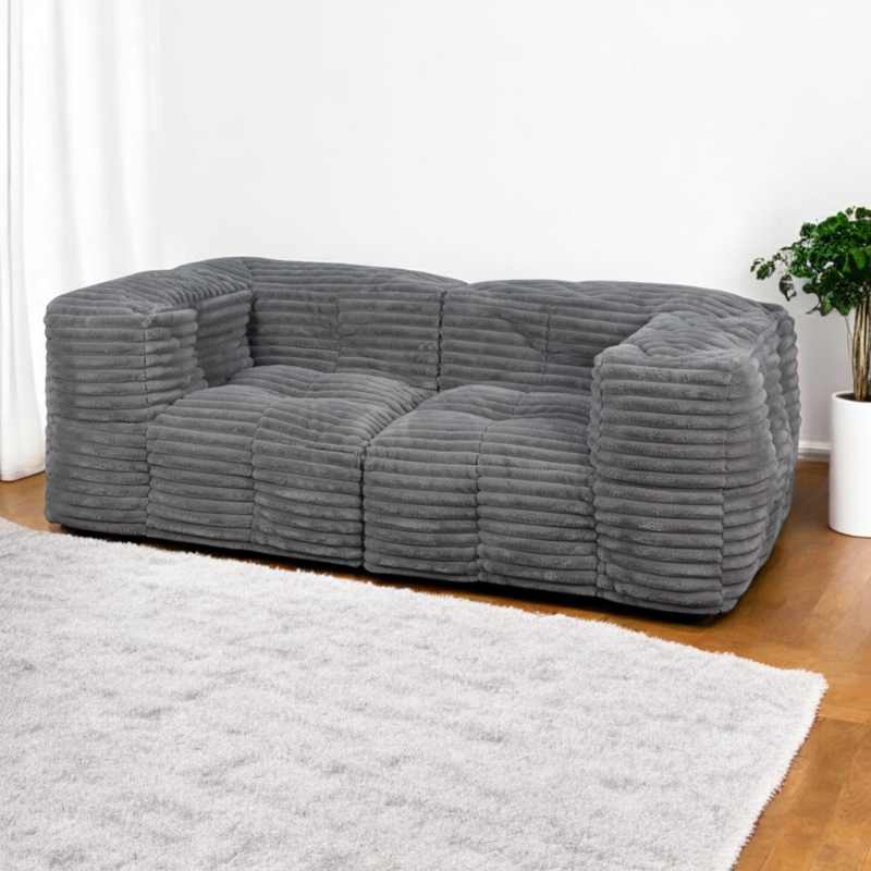 Divano componibile in pelliccia a coste - 90x180 cm