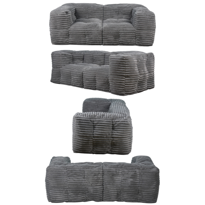 Divano componibile in pelliccia a coste - 90x180 cm