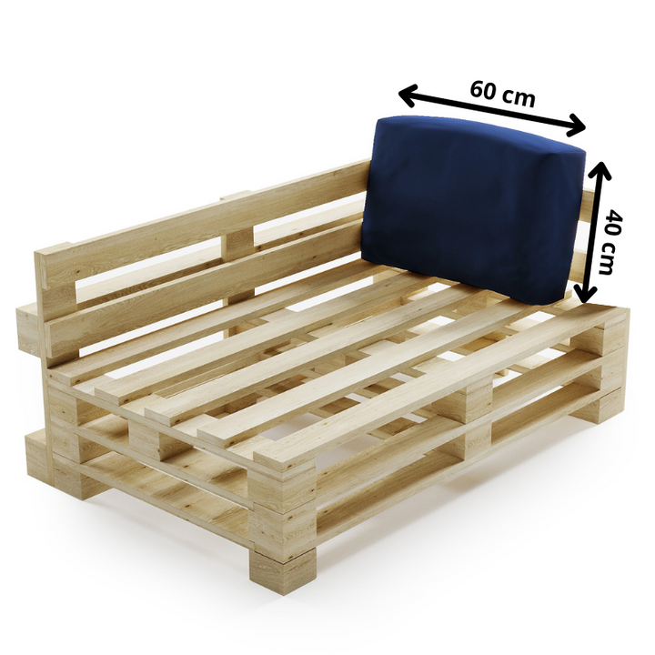 Cuscino per Pallet Sfoderabile Impermeabile - Angolare 60x40 cm