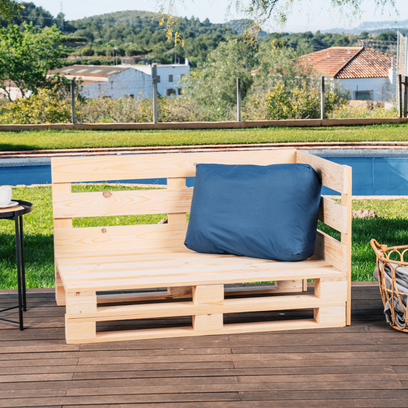 Cuscino per Pallet Sfoderabile Impermeabile - Angolare 60x40 cm