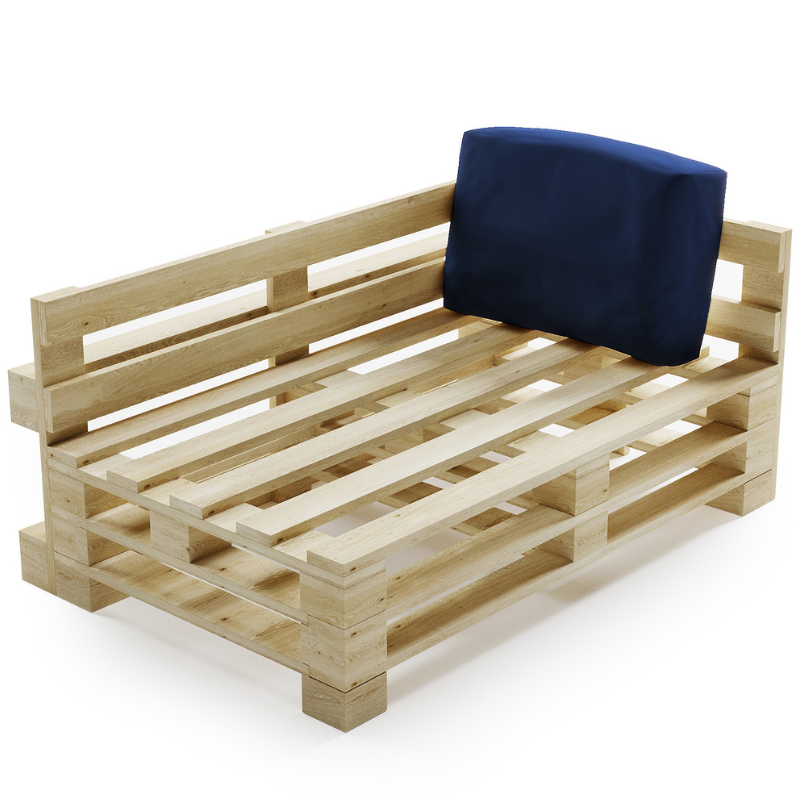 Cuscino per Pallet Sfoderabile Impermeabile - Angolare 60x40 cm