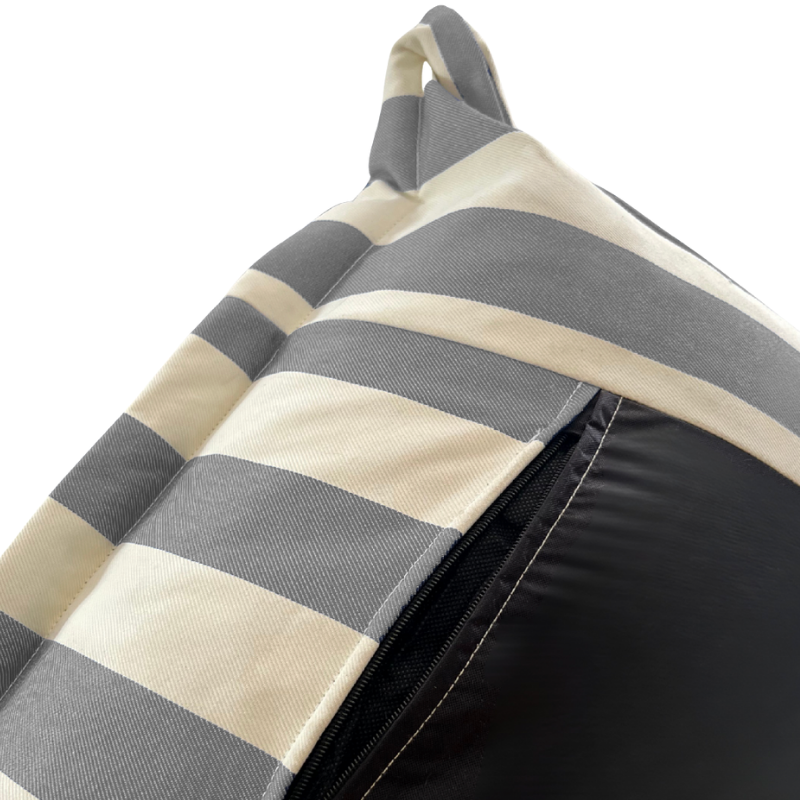 Fodera Pouf da Esterno a Righe - 85 X 85 X 75 Cm