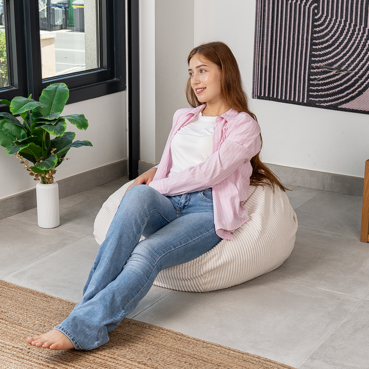 Fodera per Pouf a Sacco in Velluto a Coste - 120x100 Cm