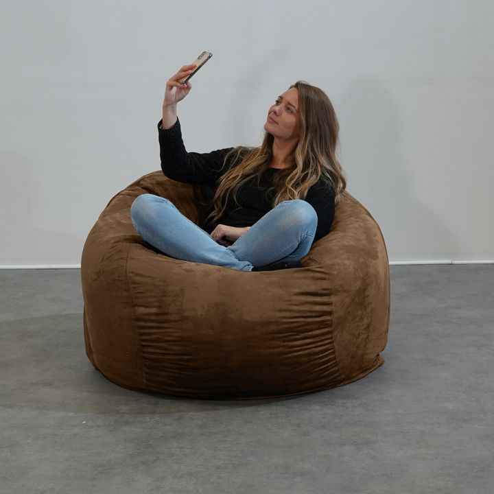 Solo fodera pouf gigante in microcamoscio - 120 cm - Banabag