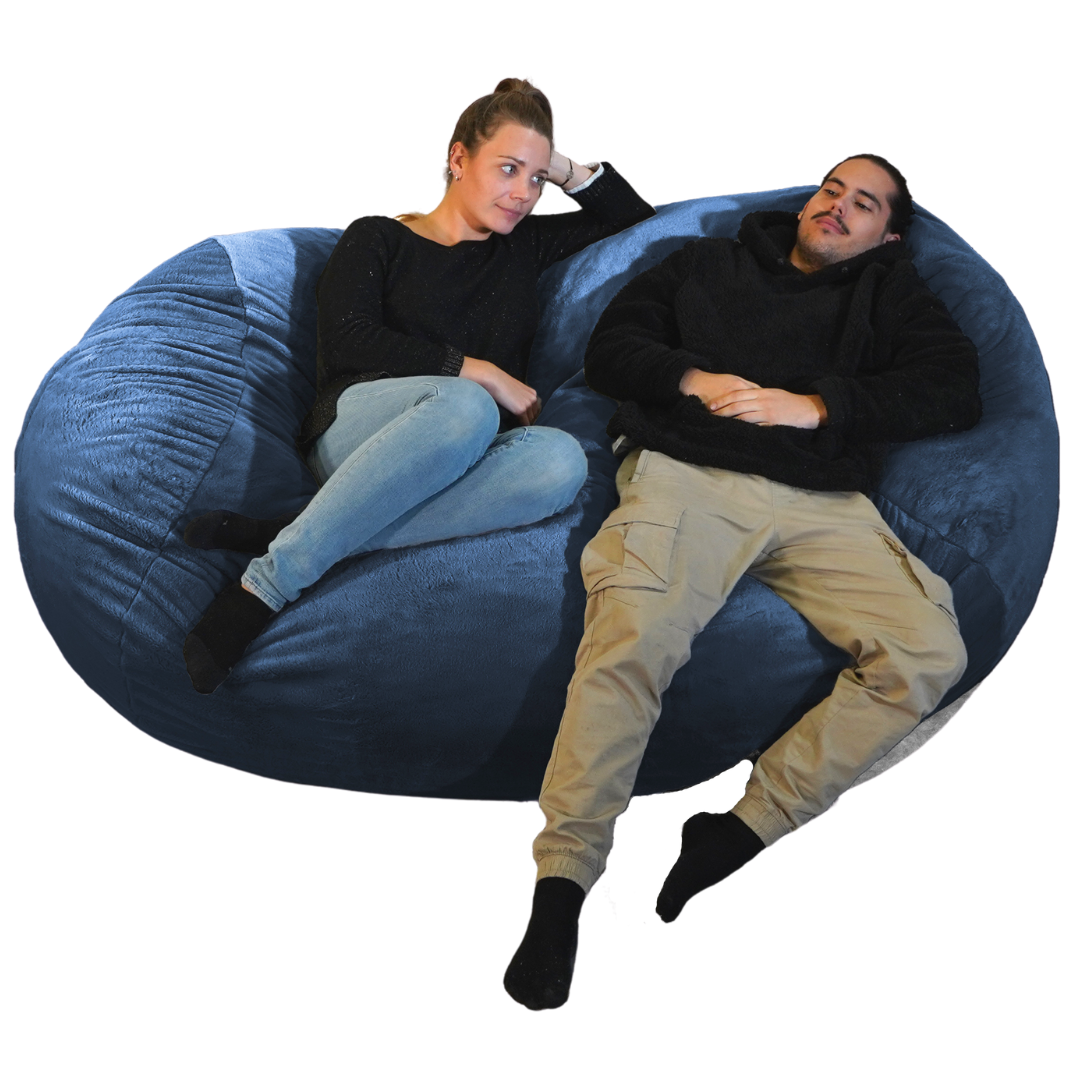Solo rivestimento pouf lungo gigante in pelliccia - 160 cm