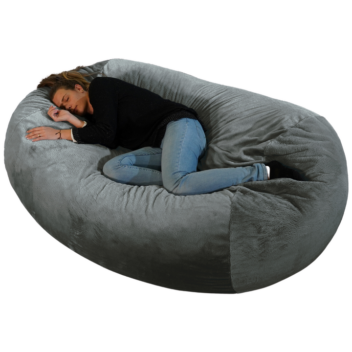 Solo rivestimento pouf lungo gigante in pelliccia - 160 cm