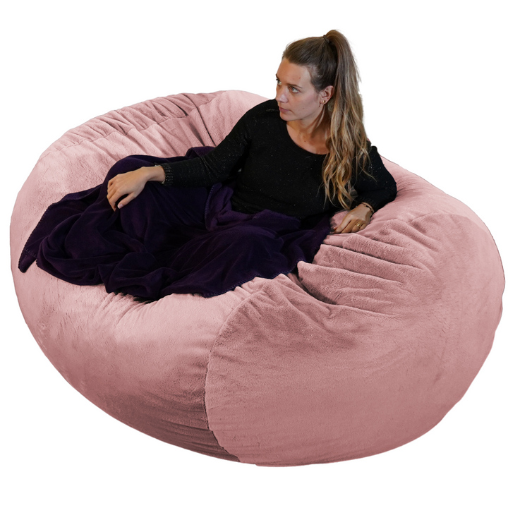 Solo rivestimento pouf lungo gigante in pelliccia - 160 cm