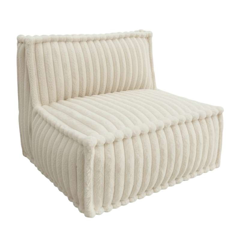 Modulo Centrale Per Divano Modulare - Pelliccia A Costine - 90x82 Cm