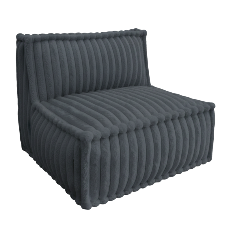 Modulo Centrale Per Divano Modulare - Pelliccia A Costine - 90x82 Cm