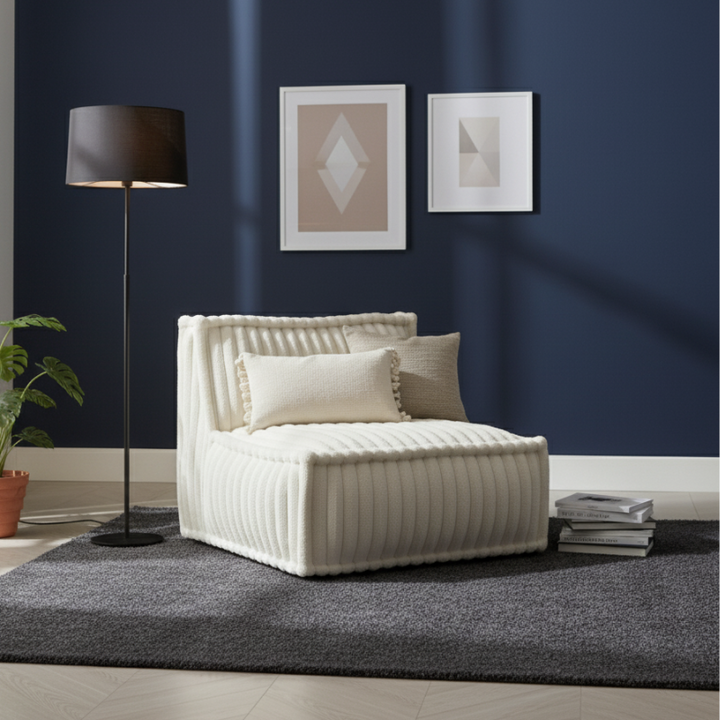 Modulo Centrale Per Divano Modulare - Pelliccia A Costine - 90x82 Cm