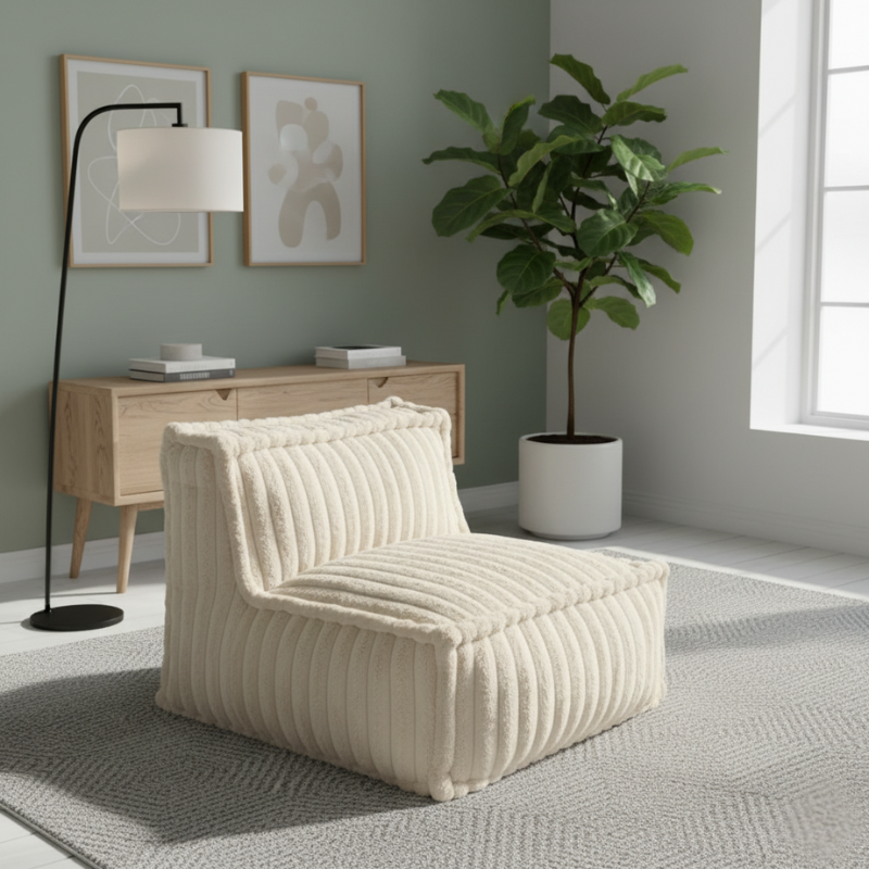 Modulo Centrale Per Divano Modulare - Pelliccia A Costine - 90x82 Cm