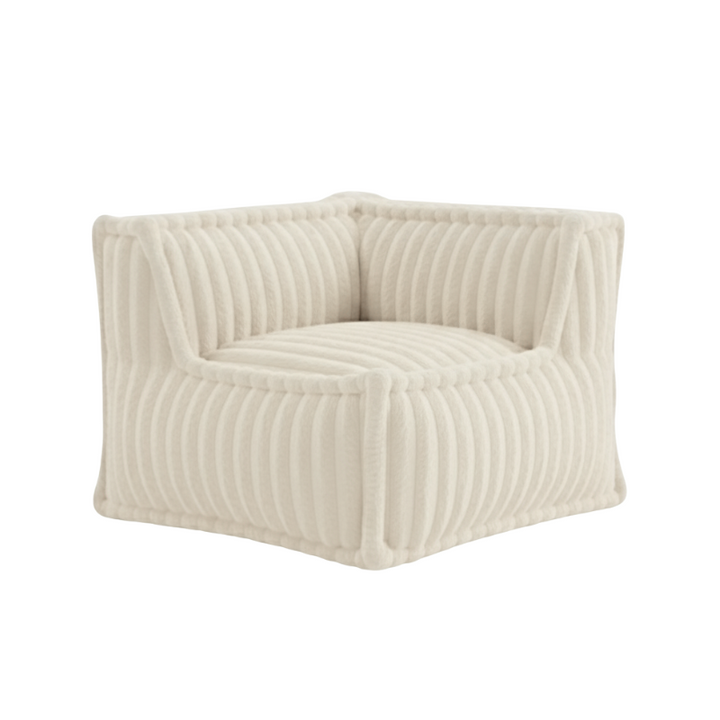 Modulo Angolare Destro Per Divano Modulare - Pelliccia A Coste - 90x90 Cm