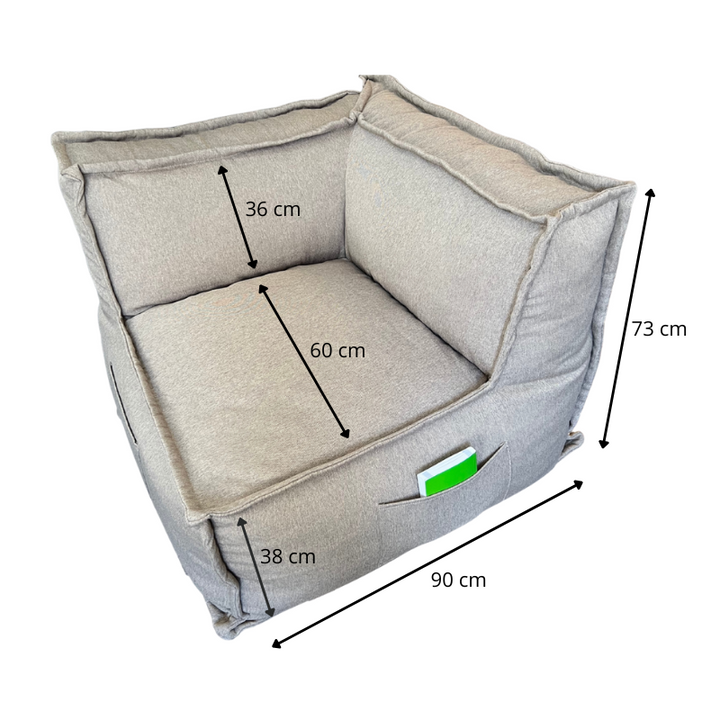 Modulo Angolare Reversibile Per Divano Modulare - Effetto Lino - 90x90 Cm