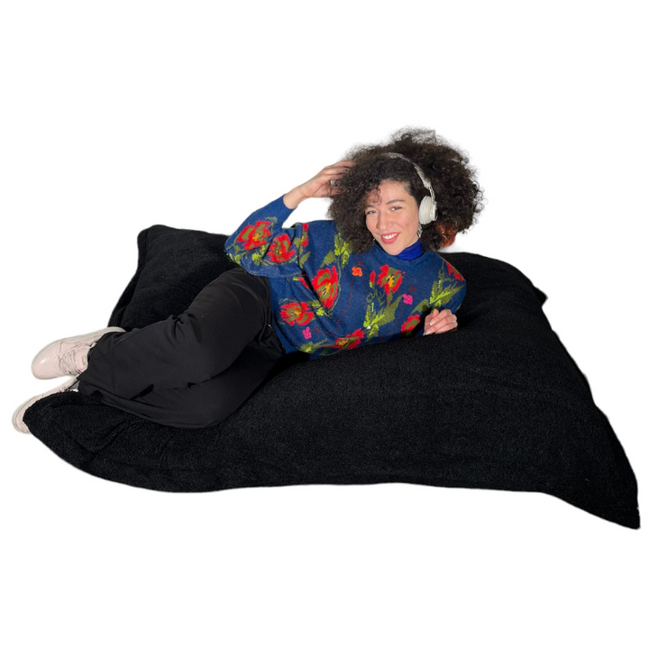 Pouff in tessuto bouclé sfoderabile - 140x180 cm