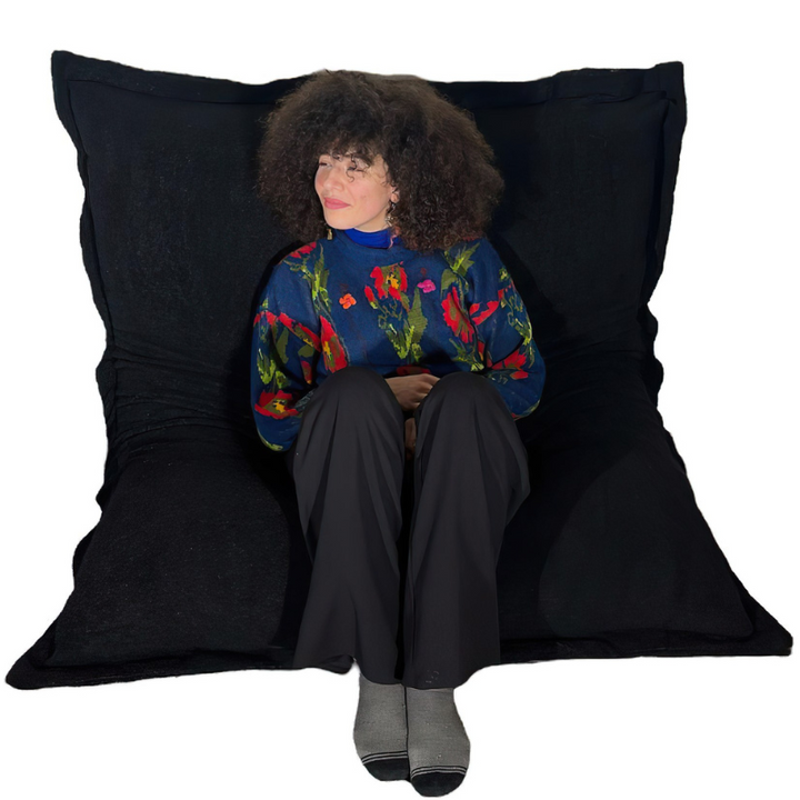 Pouff in tessuto bouclé sfoderabile - 140x180 cm