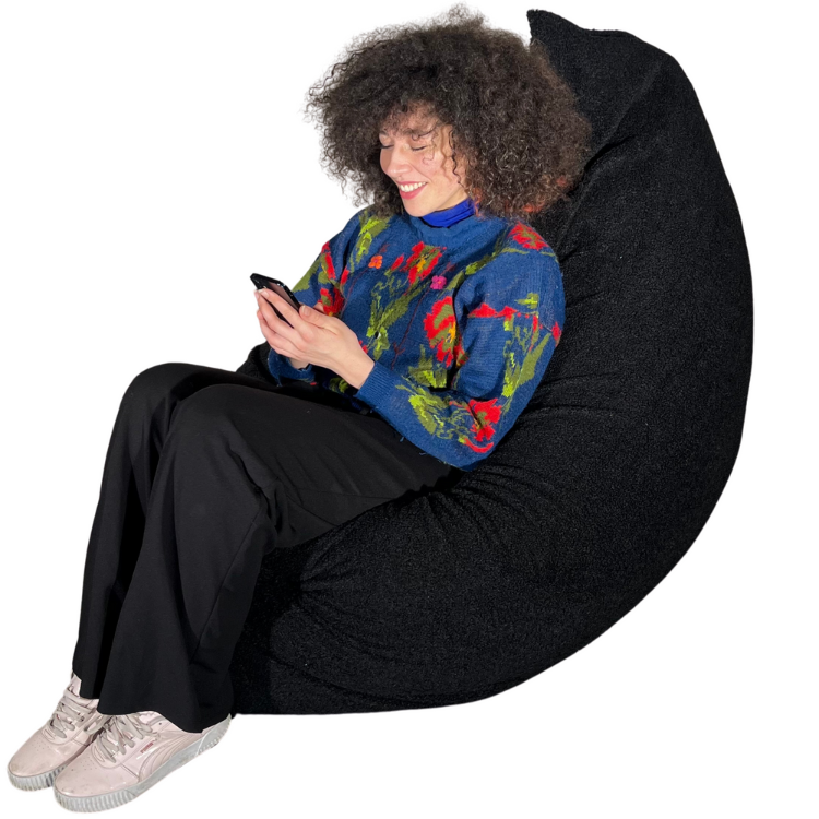 Pouff in tessuto bouclé sfoderabile - 140x180 cm