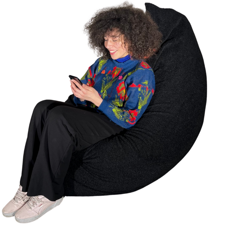 Pouff in tessuto bouclé sfoderabile - 140x180 cm