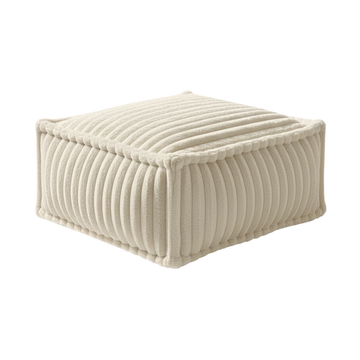 Pouf Pouf Per Divano Modulare - Pelliccia A Costine - 80x60x38 Cm